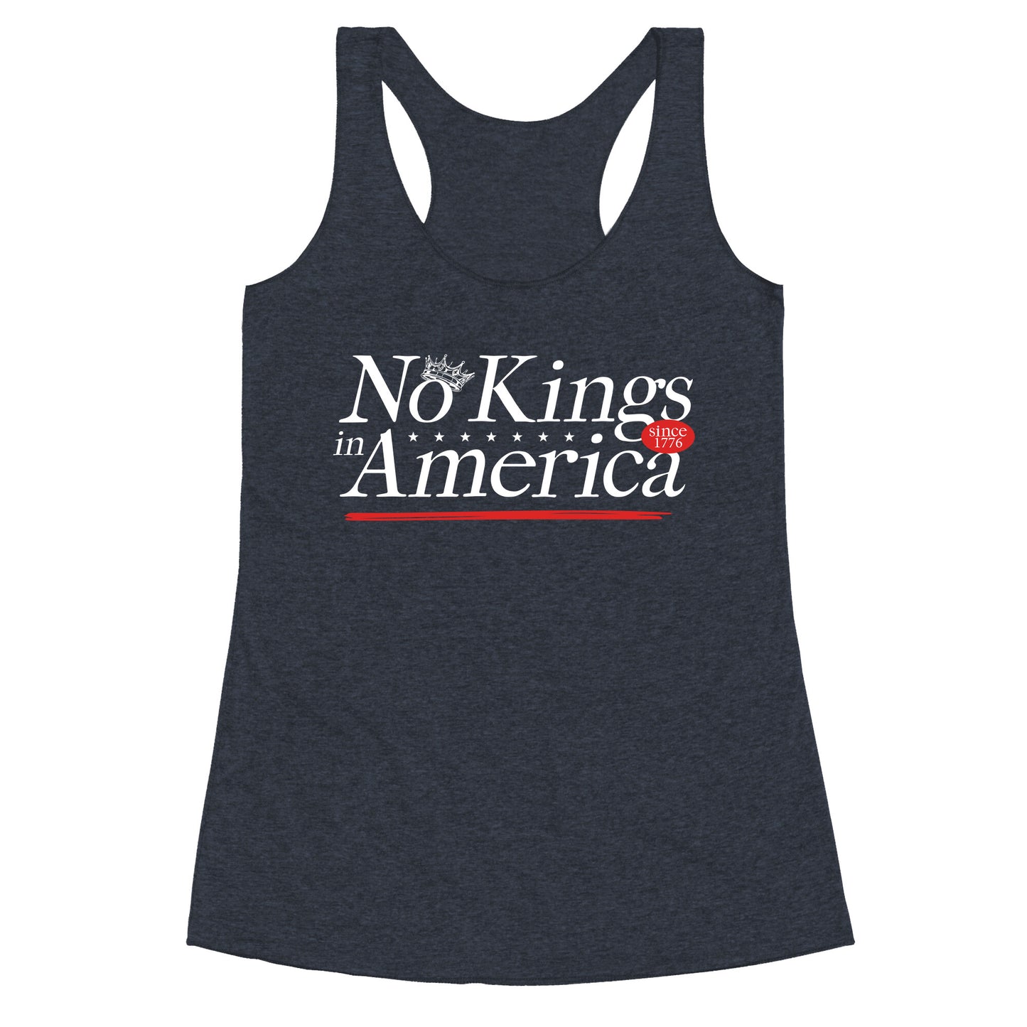 No Kings In America Anti Trump Racerback Tank