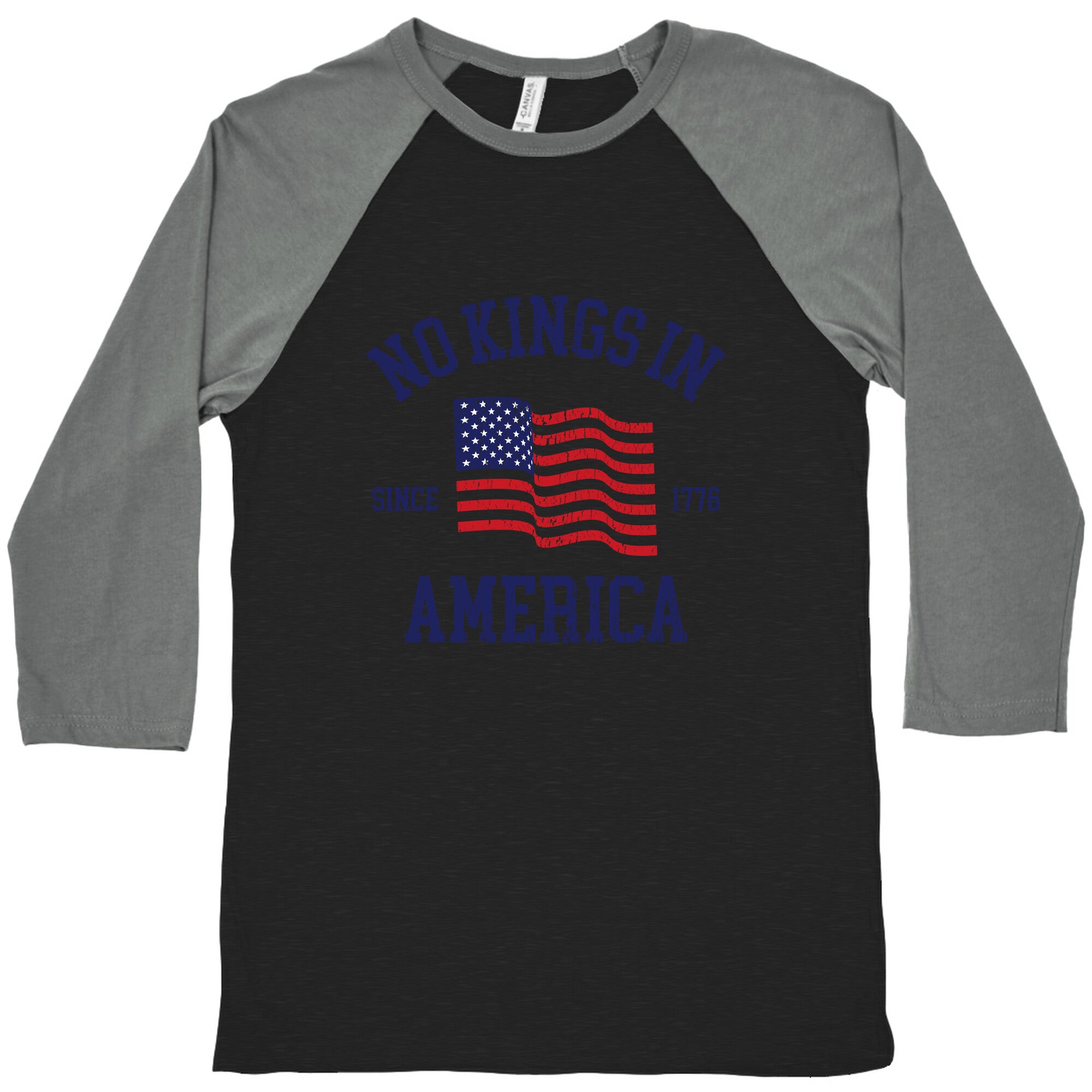 No Kings In America Since 1776 Baseball Tee