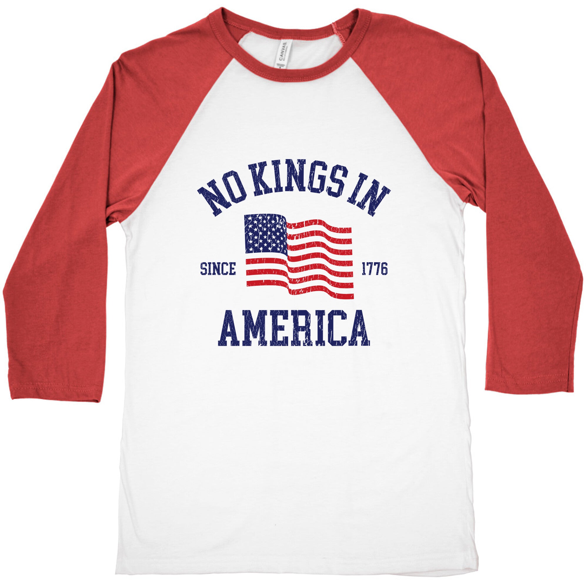 No Kings In America Since 1776 Baseball Tee