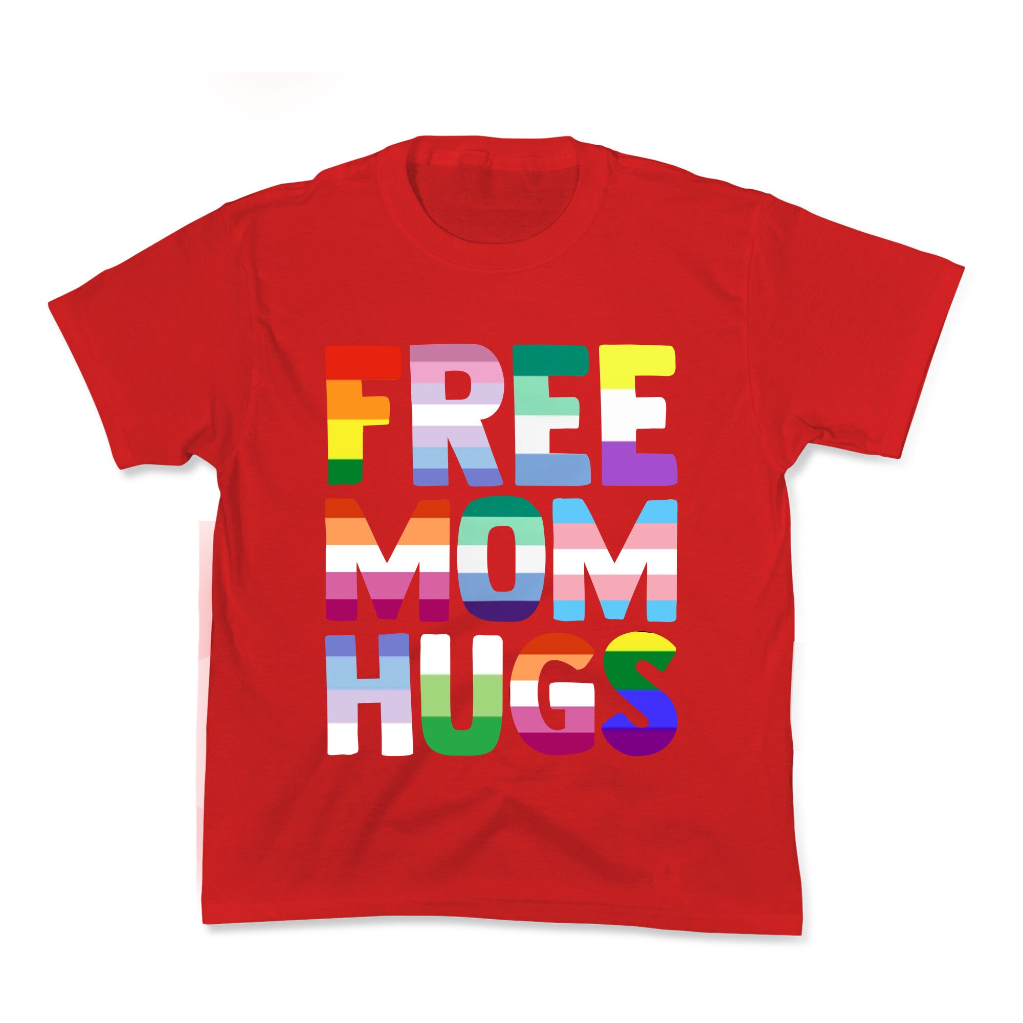 Free Mom Hugs Rainbow Kids Tee