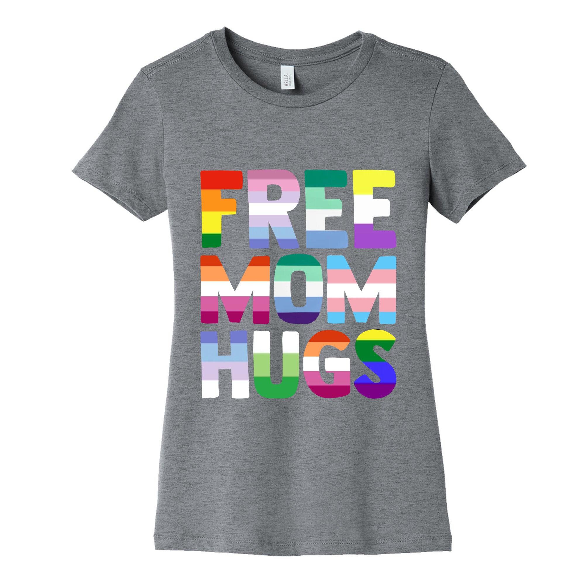 Free Mom Hugs Rainbow Womens Cotton Tee