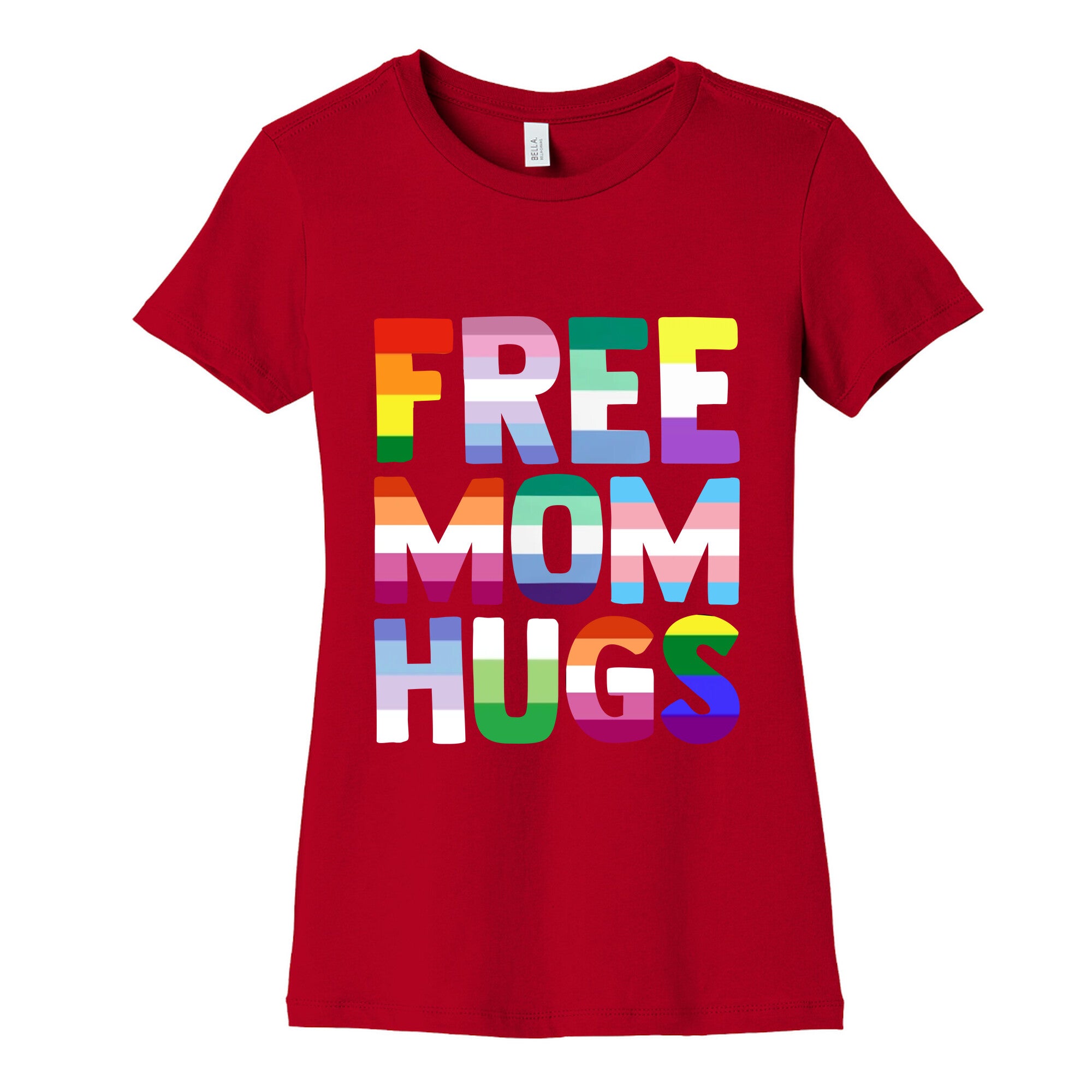 Free Mom Hugs Rainbow Womens Cotton Tee