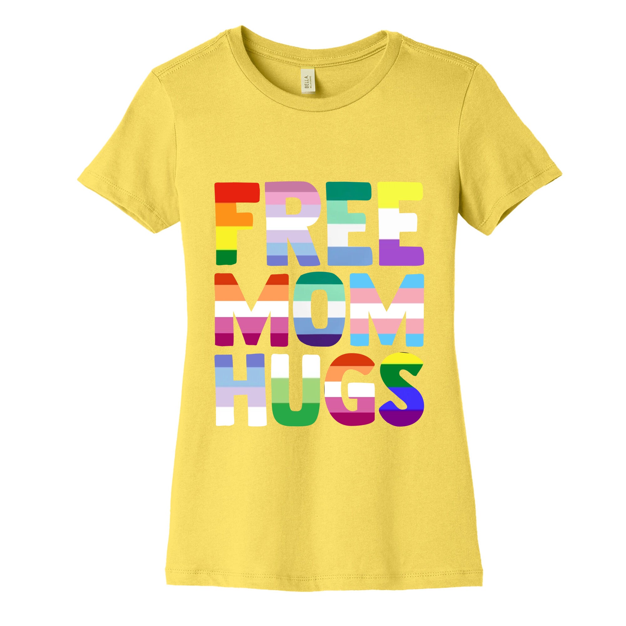Free Mom Hugs Rainbow Womens Cotton Tee
