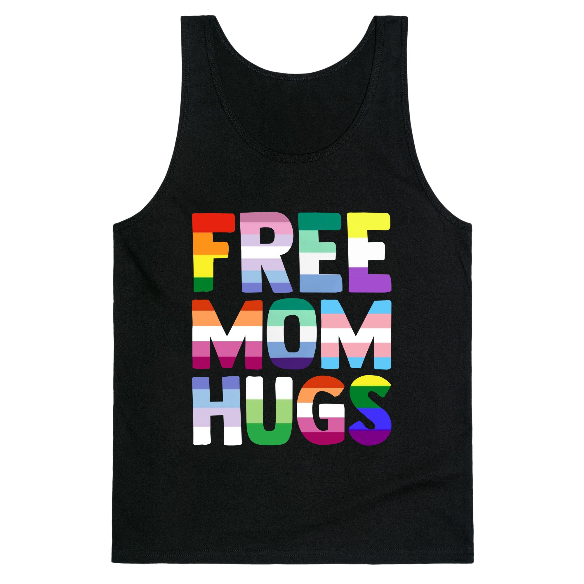 Free Mom Hugs Rainbow Tank Top