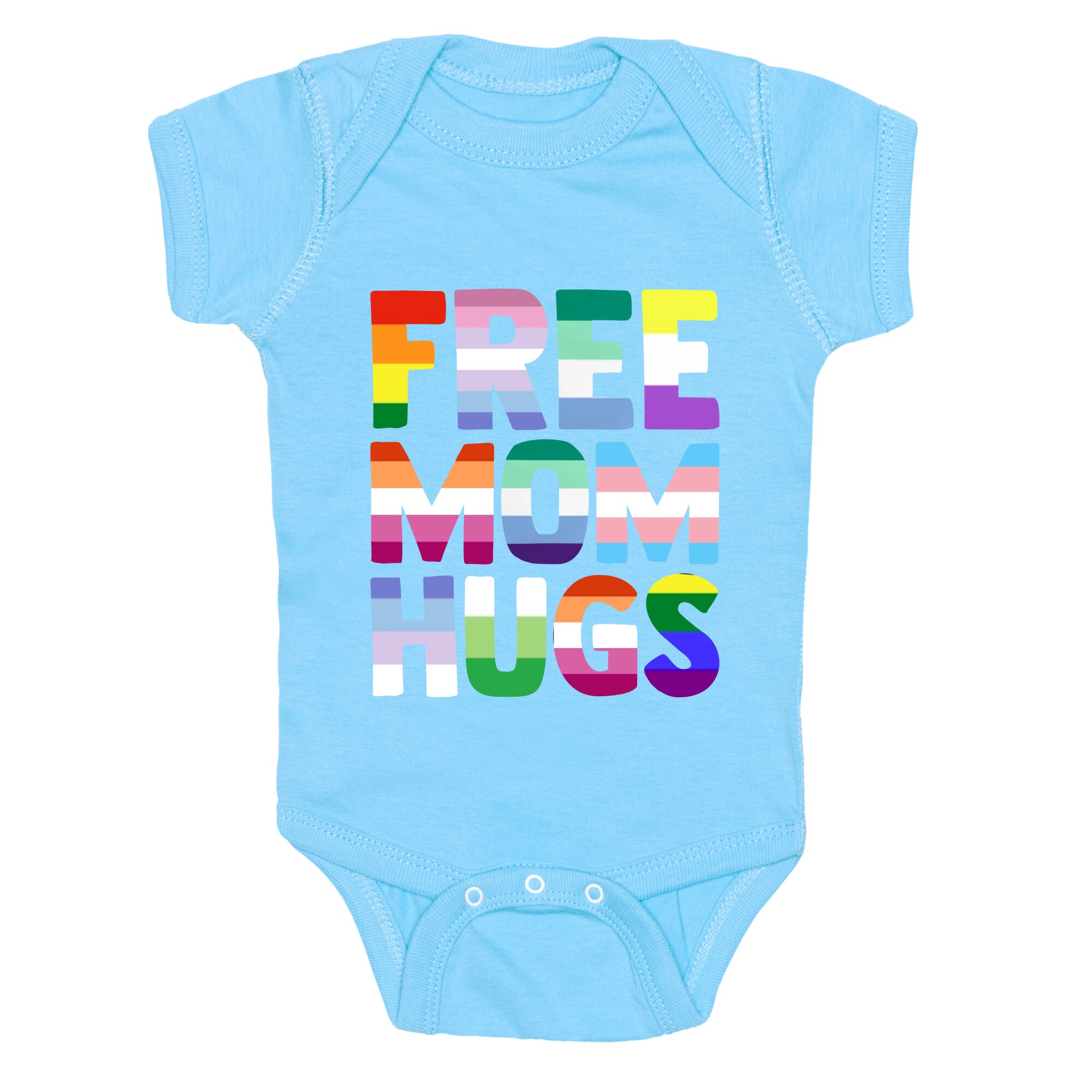 Free Mom Hugs Rainbow Baby One-Piece