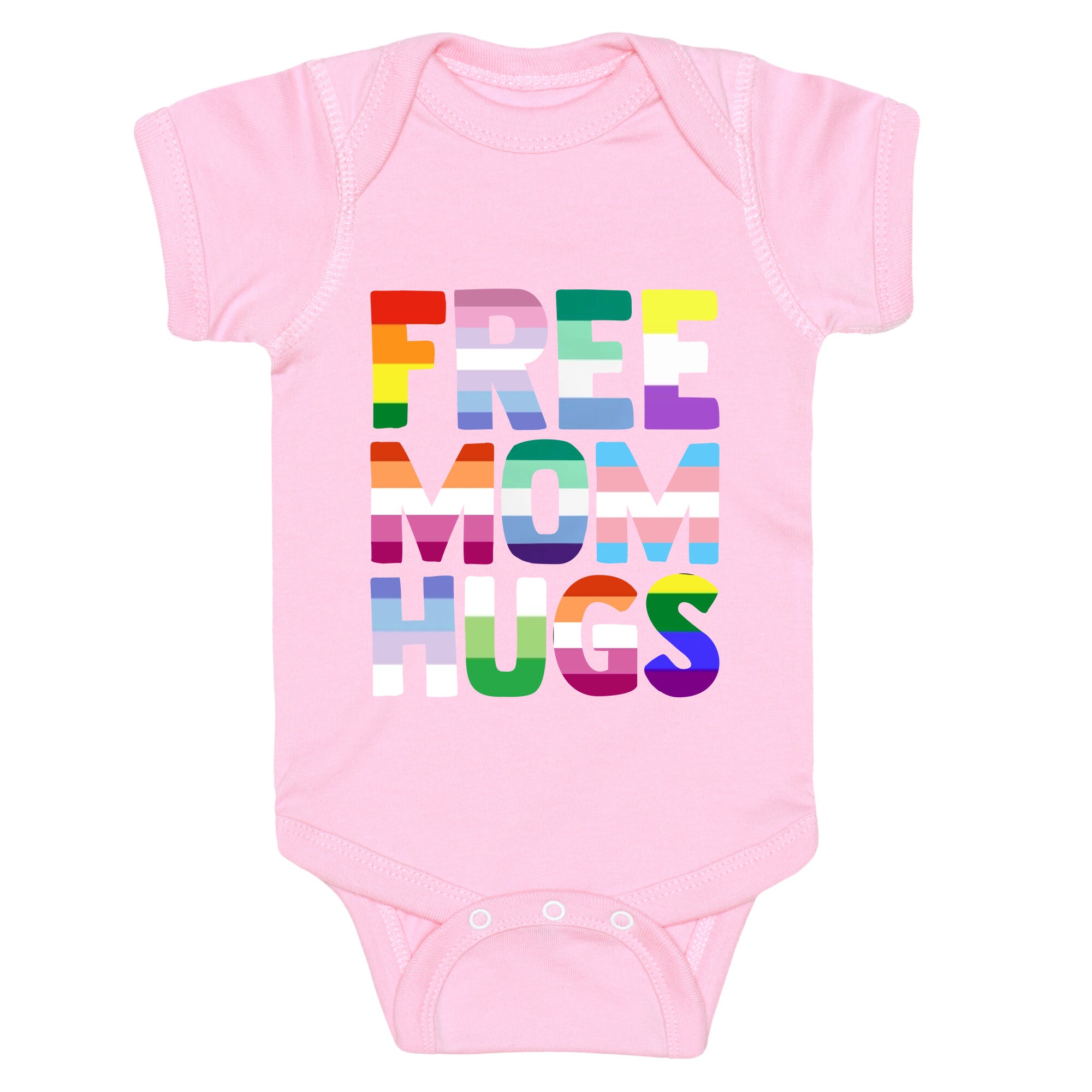Free Mom Hugs Rainbow Baby One-Piece
