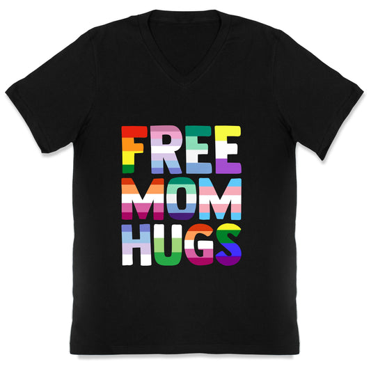 Free Mom Hugs Rainbow V-Neck