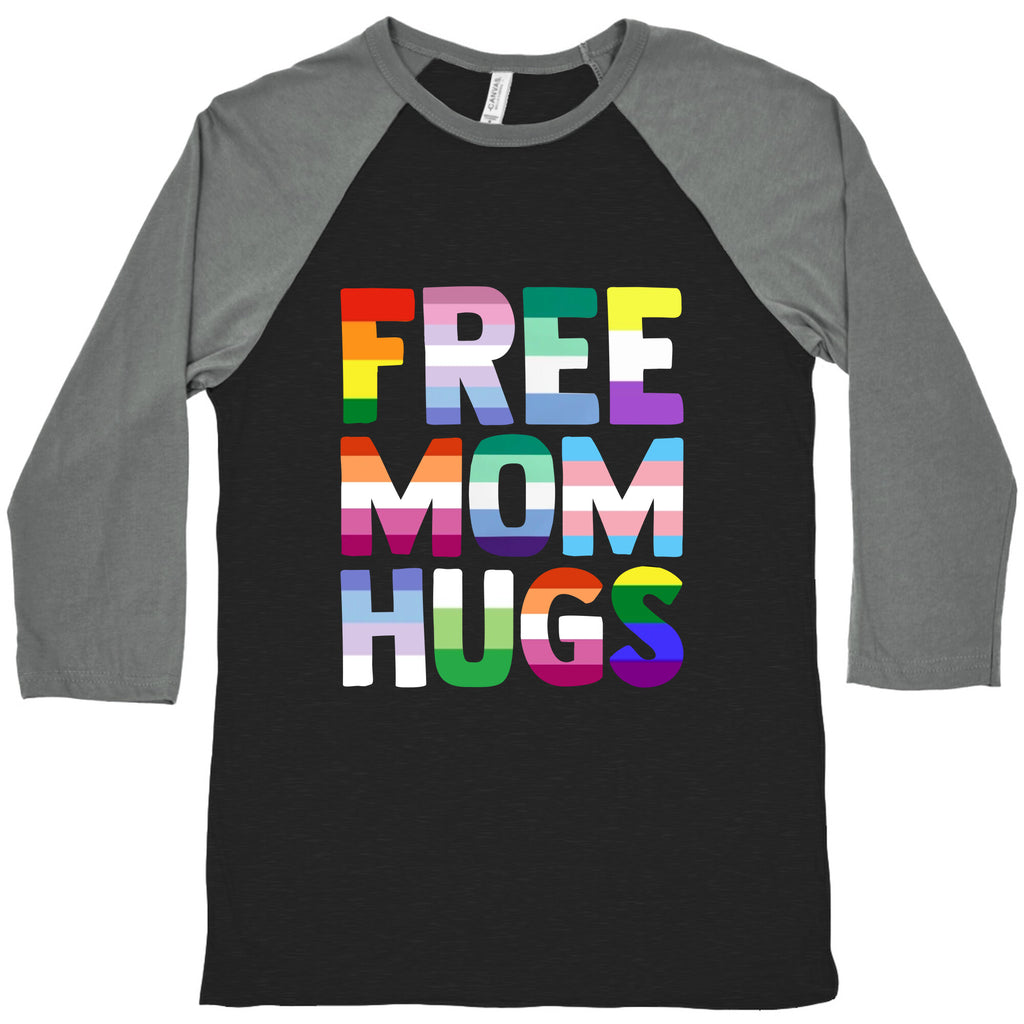 Free Mom Hugs Rainbow Baseball Tee