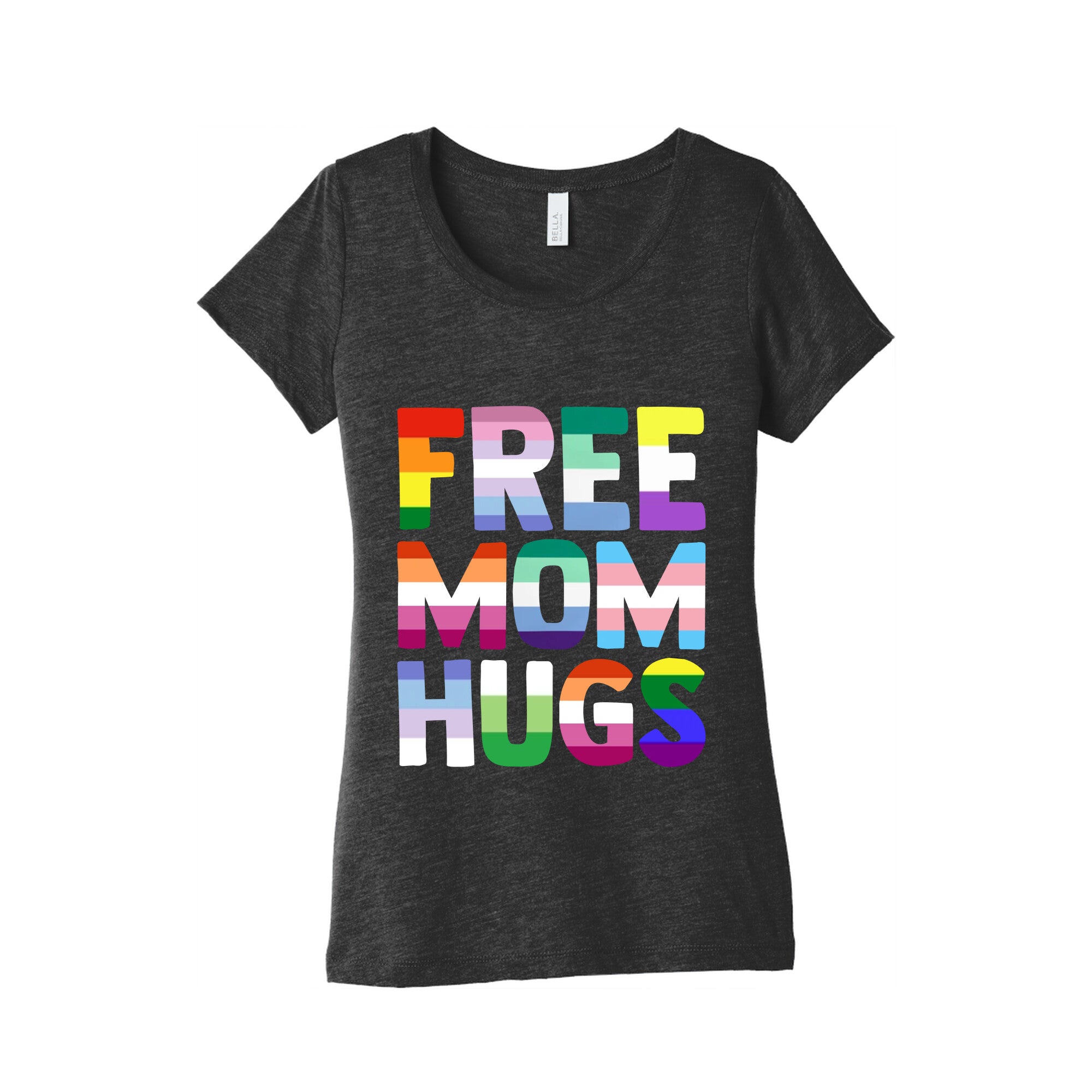 Free Mom Hugs Rainbow Womens Triblend Tee