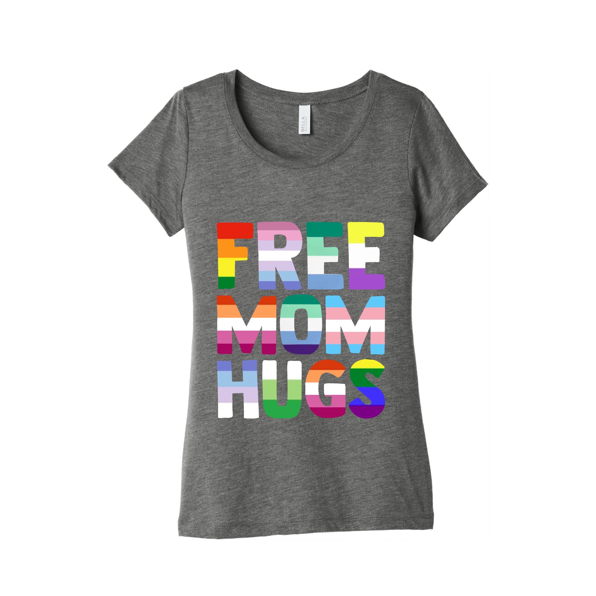 Free Mom Hugs Rainbow Womens Triblend Tee