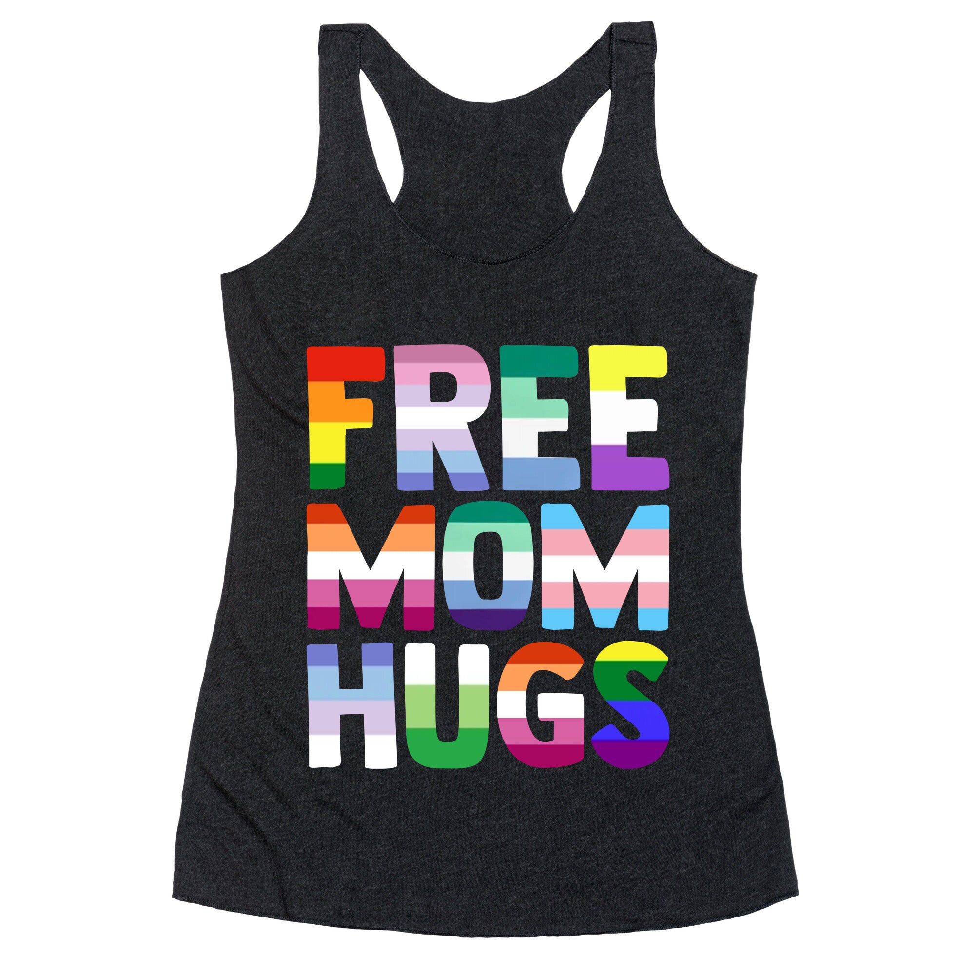 Free Mom Hugs Rainbow Racerback Tank
