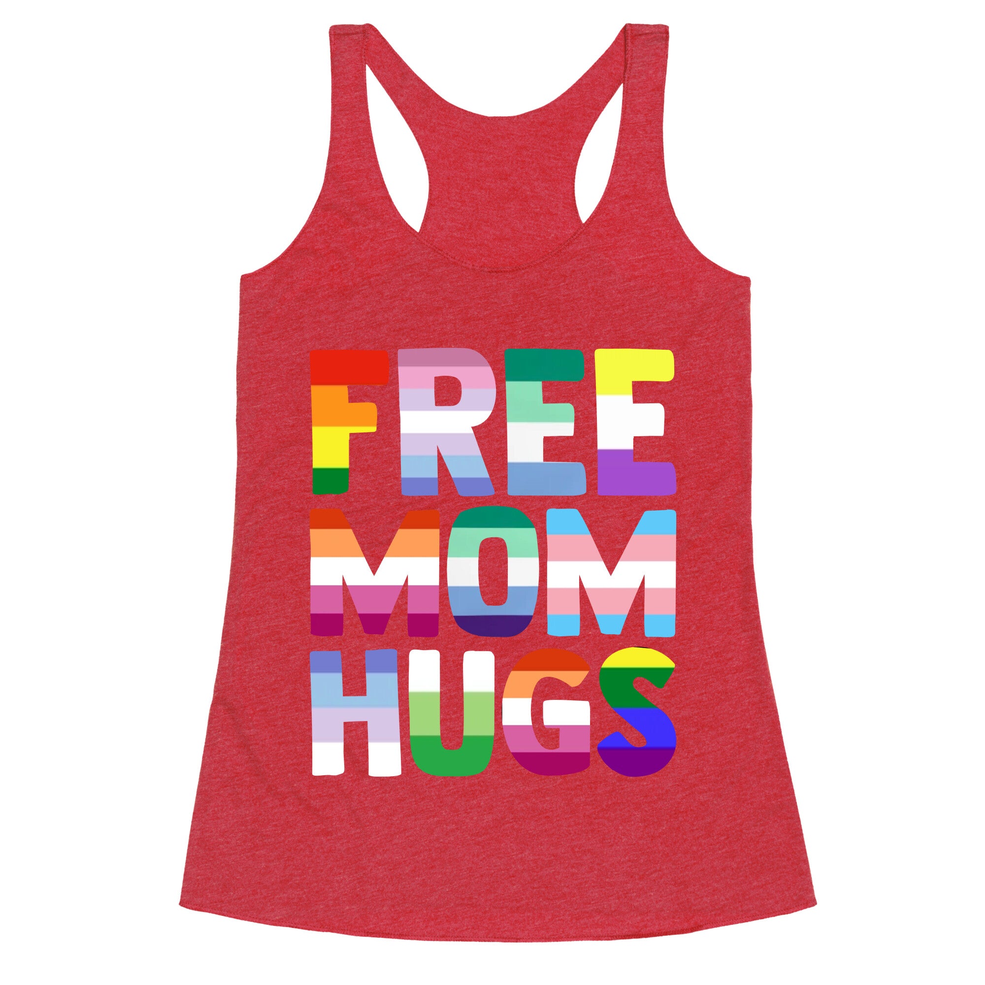 Free Mom Hugs Rainbow Racerback Tank