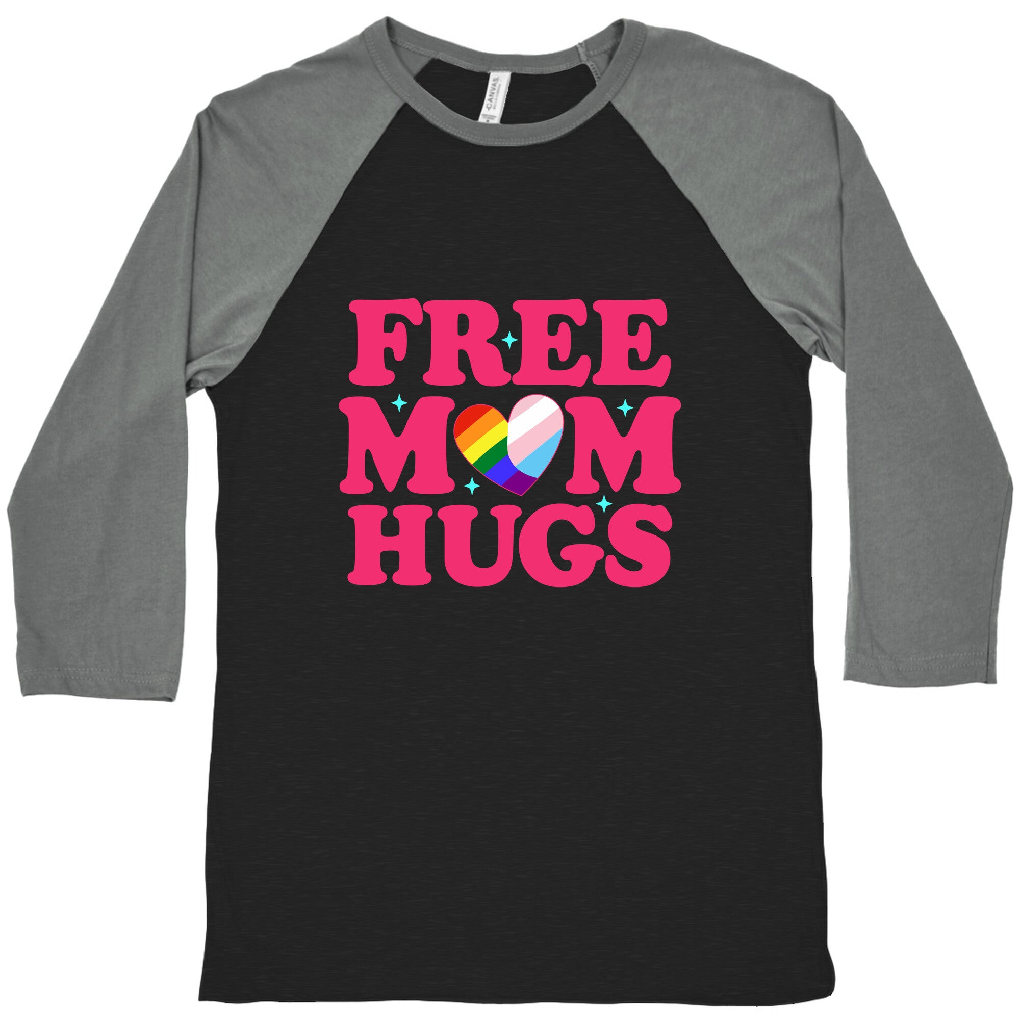 Free Mom Hugs Pride Baseball Tee