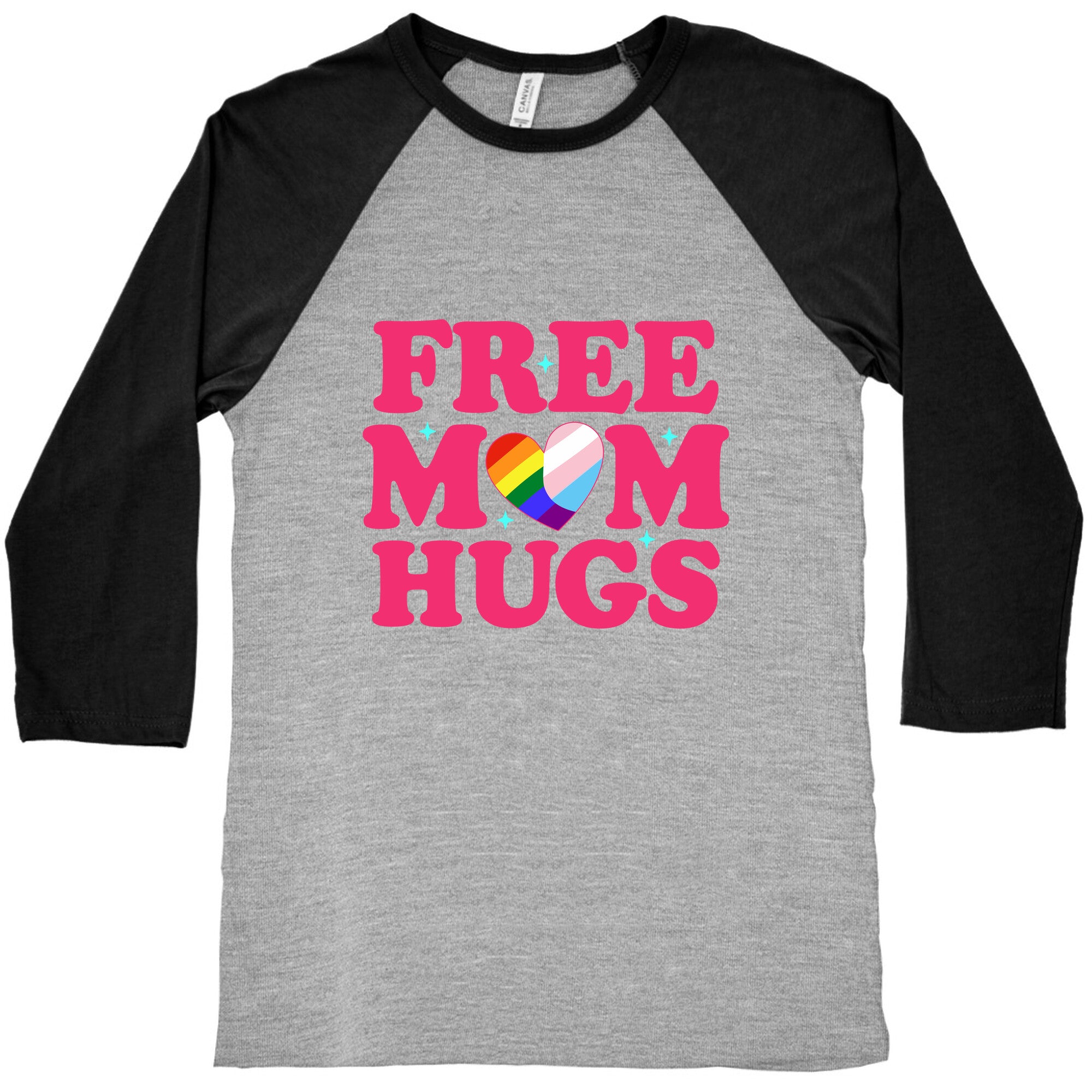 Free Mom Hugs Pride Baseball Tee