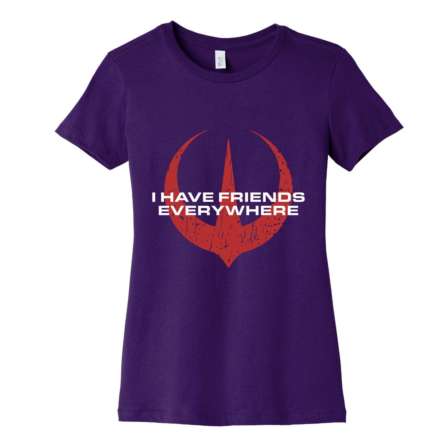 I Have Friends Everywhere Red Womens Cotton Tee