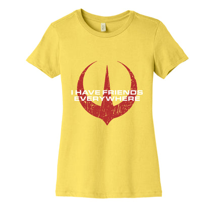 I Have Friends Everywhere Red Womens Cotton Tee
