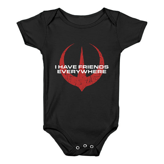 I Have Friends Everywhere Red Baby One-Piece
