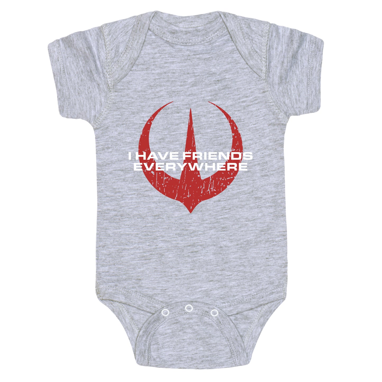 I Have Friends Everywhere Red Baby One-Piece