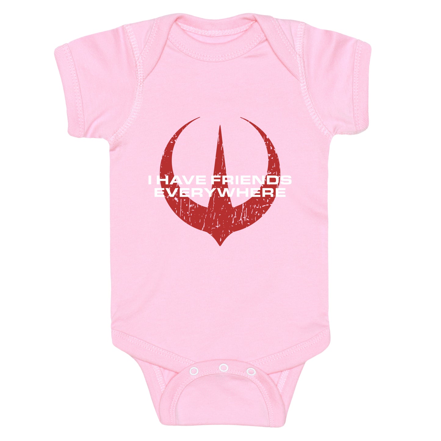 I Have Friends Everywhere Red Baby One-Piece