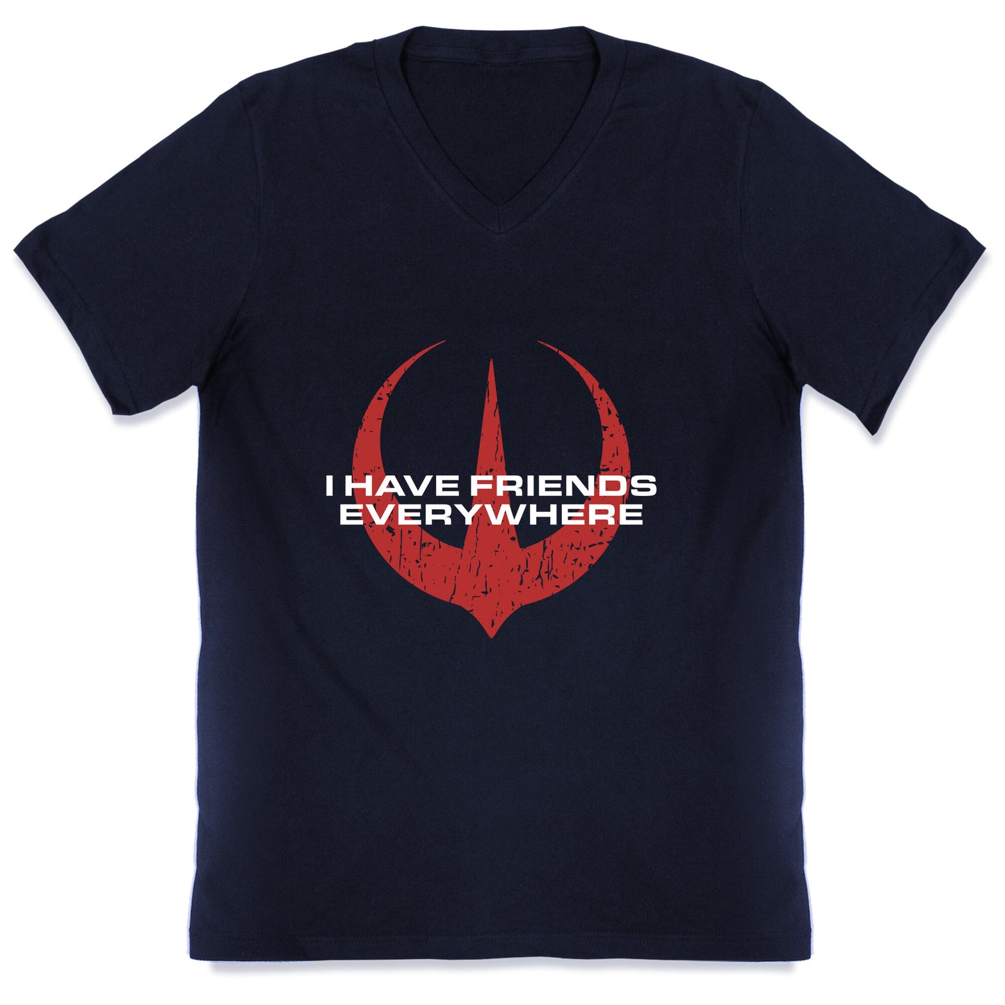 I Have Friends Everywhere Red V-Neck