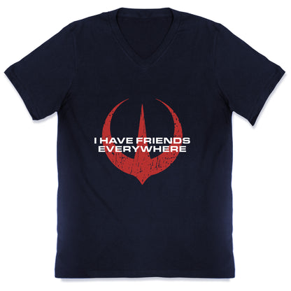 I Have Friends Everywhere Red V-Neck