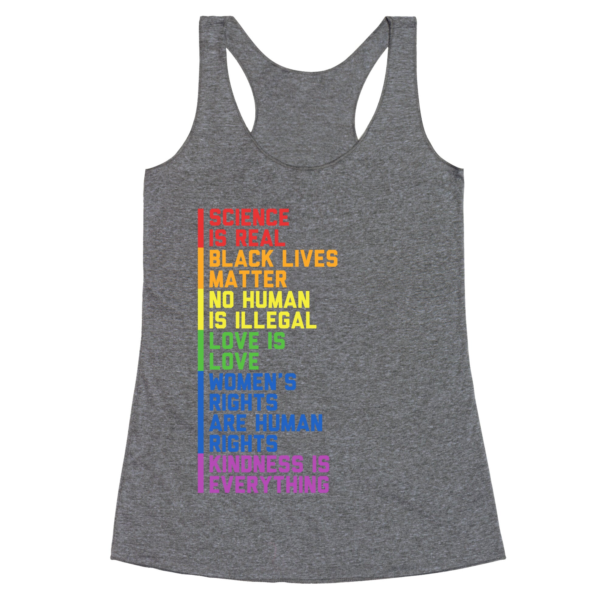 No Human Is Illegal Statement Racerback Tank