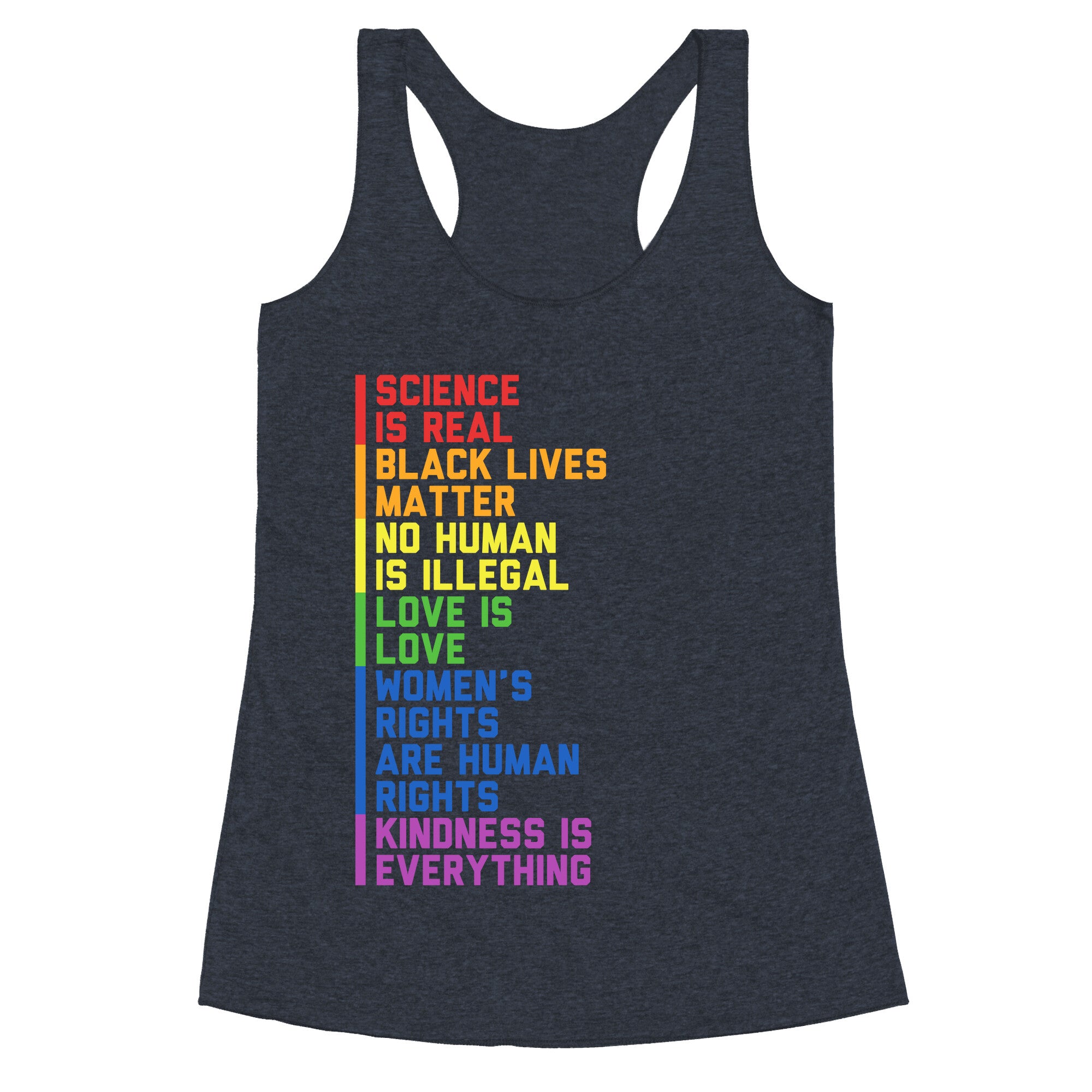 No Human Is Illegal Statement Racerback Tank