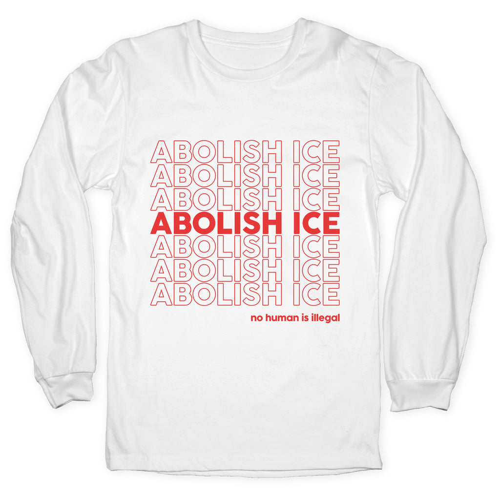 Abolish Ice Red Longsleeve Tee