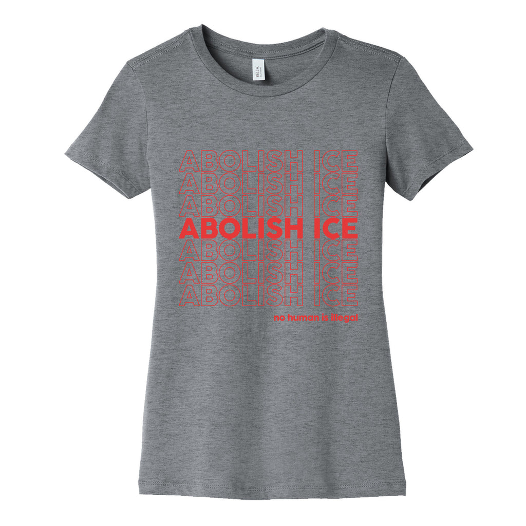 Abolish Ice Red Womens Cotton Tee