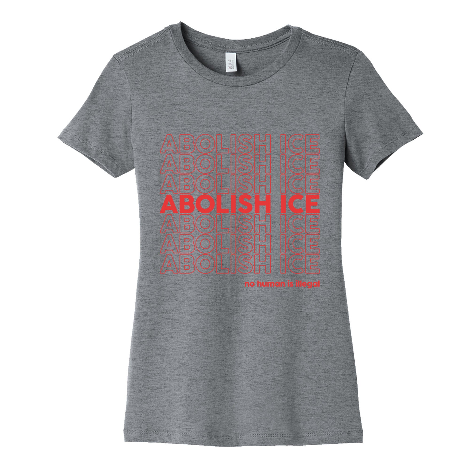 Abolish Ice Red Womens Cotton Tee