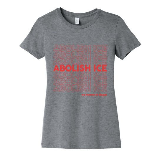 Abolish Ice Red Womens Cotton Tee