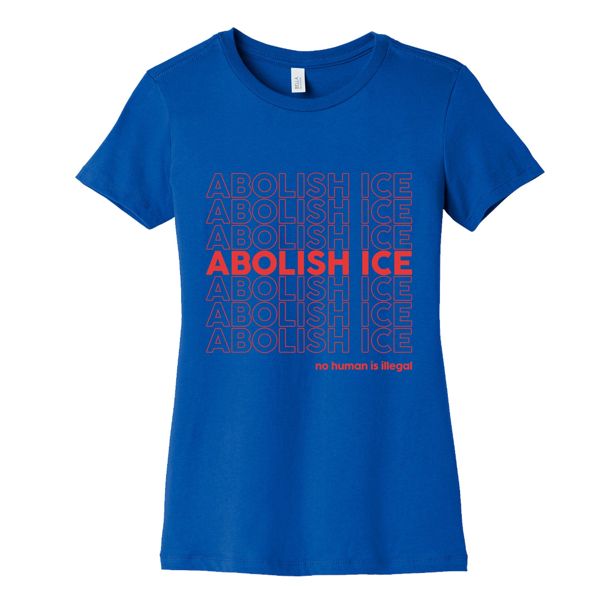 Abolish Ice Red Womens Cotton Tee