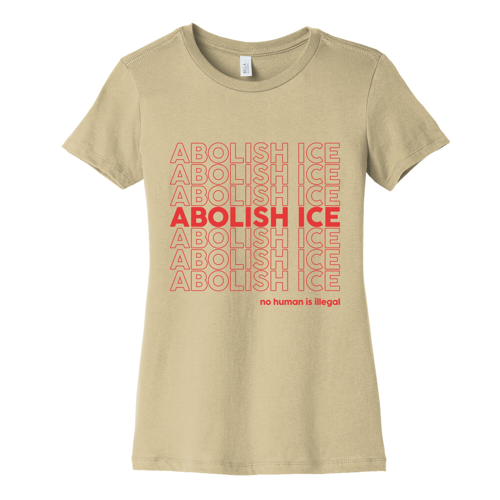 Abolish Ice Red Womens Cotton Tee