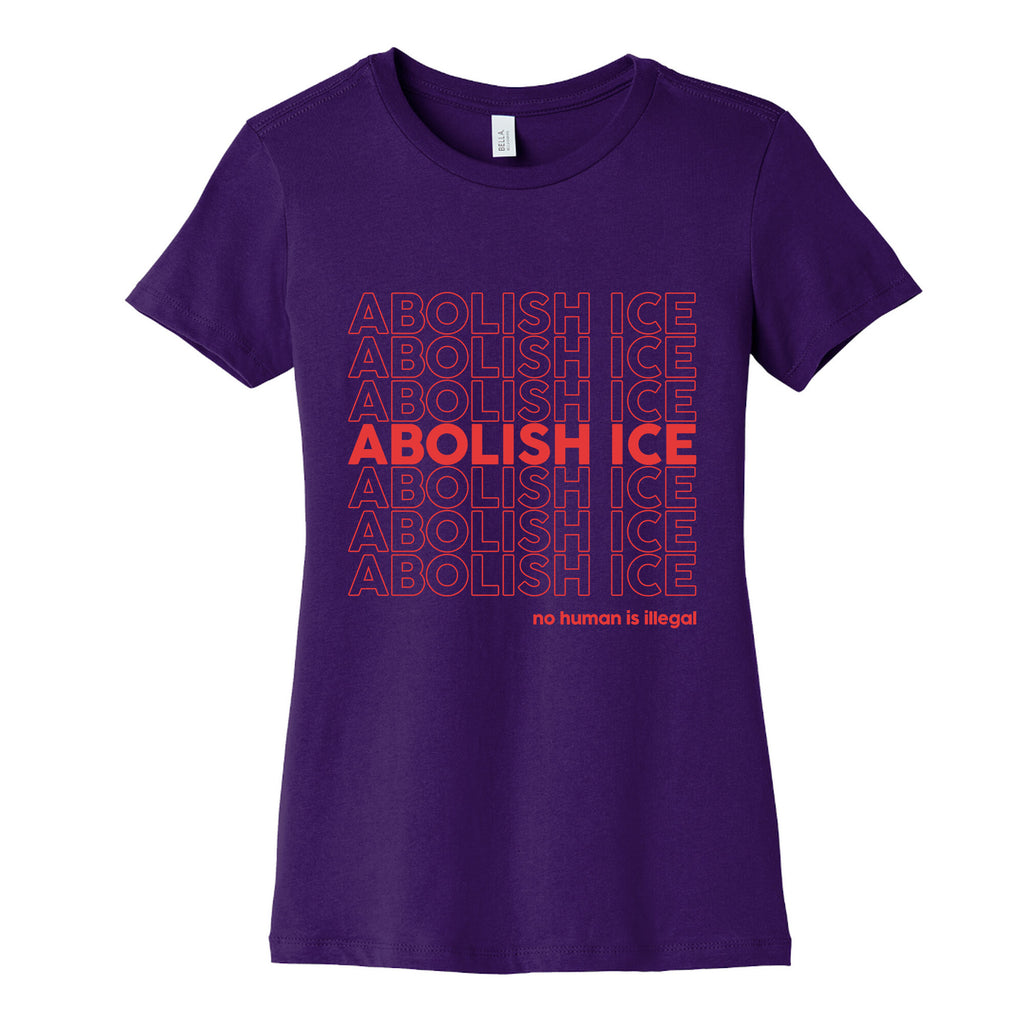 Abolish Ice Red Womens Cotton Tee