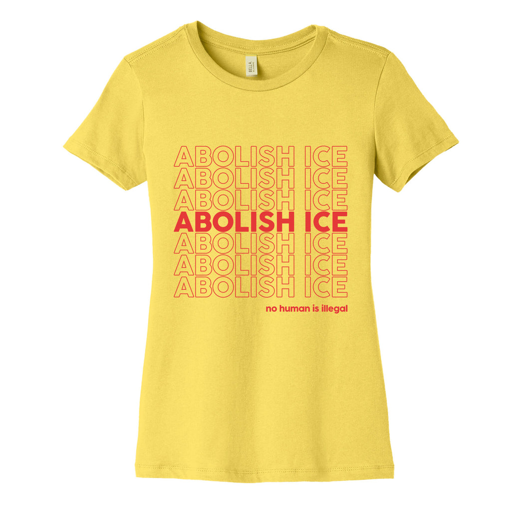 Abolish Ice Red Womens Cotton Tee