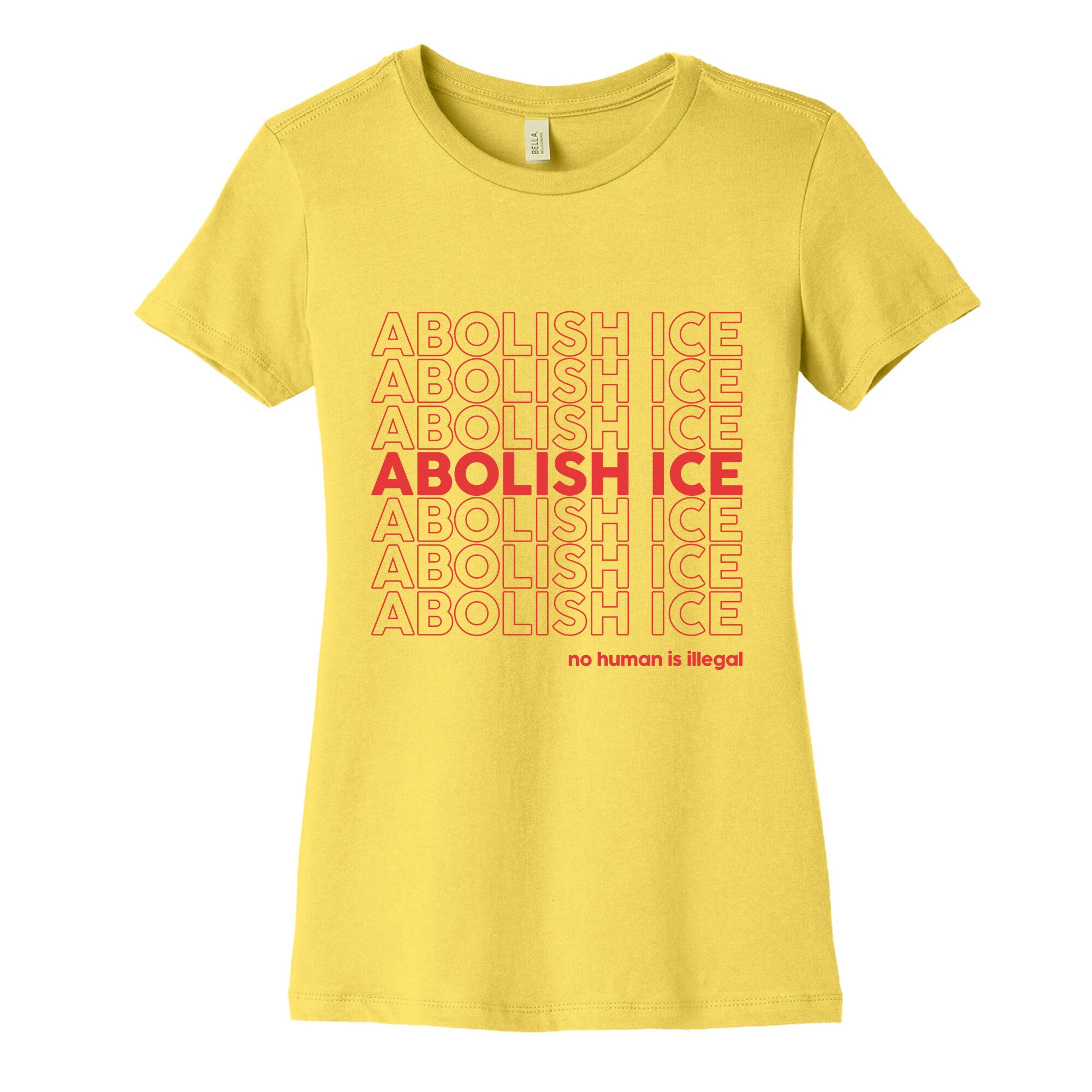 Abolish Ice Red Womens Cotton Tee