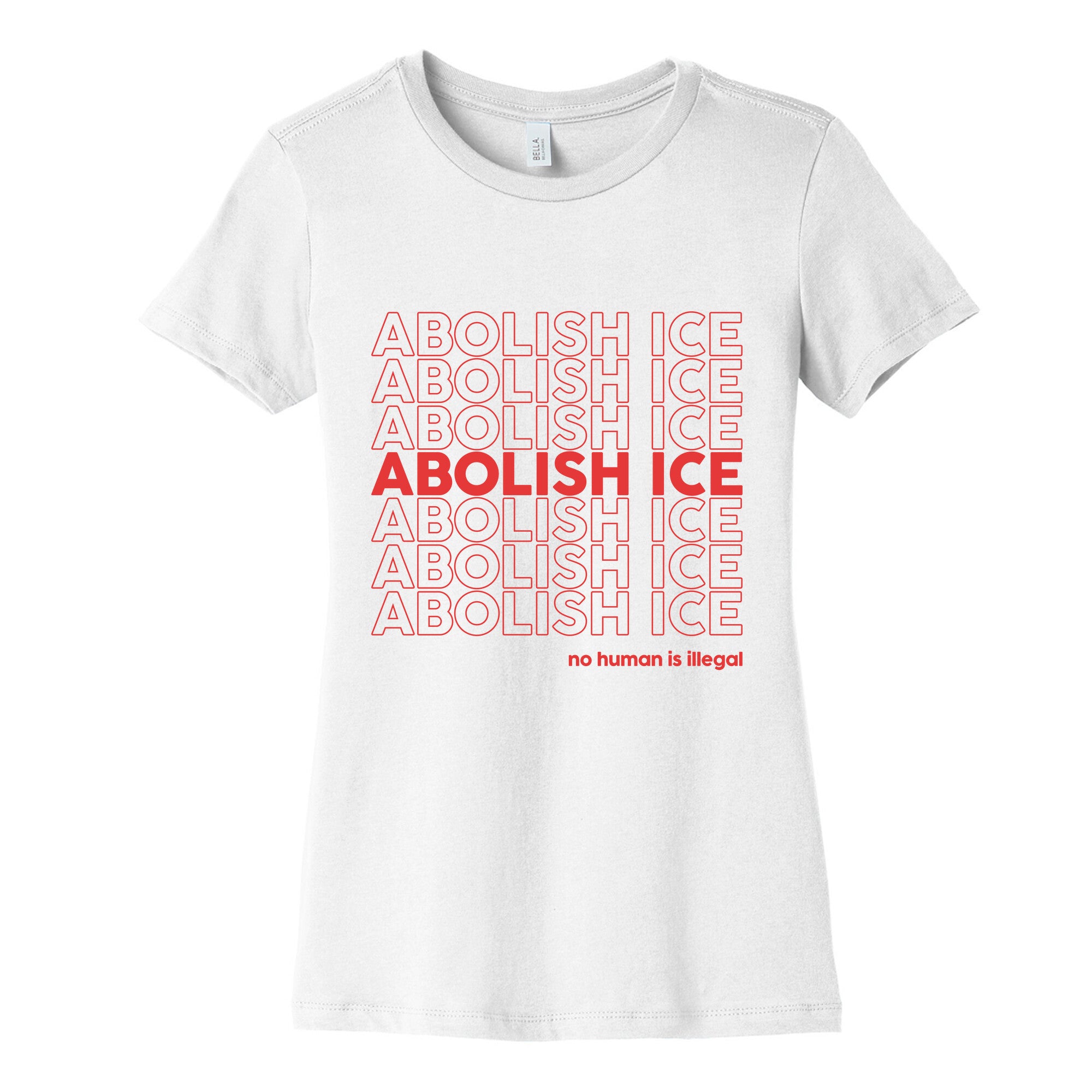 Abolish Ice Red Womens Cotton Tee