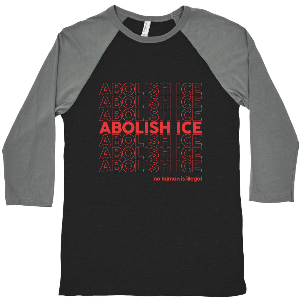 Abolish Ice Red Baseball Tee
