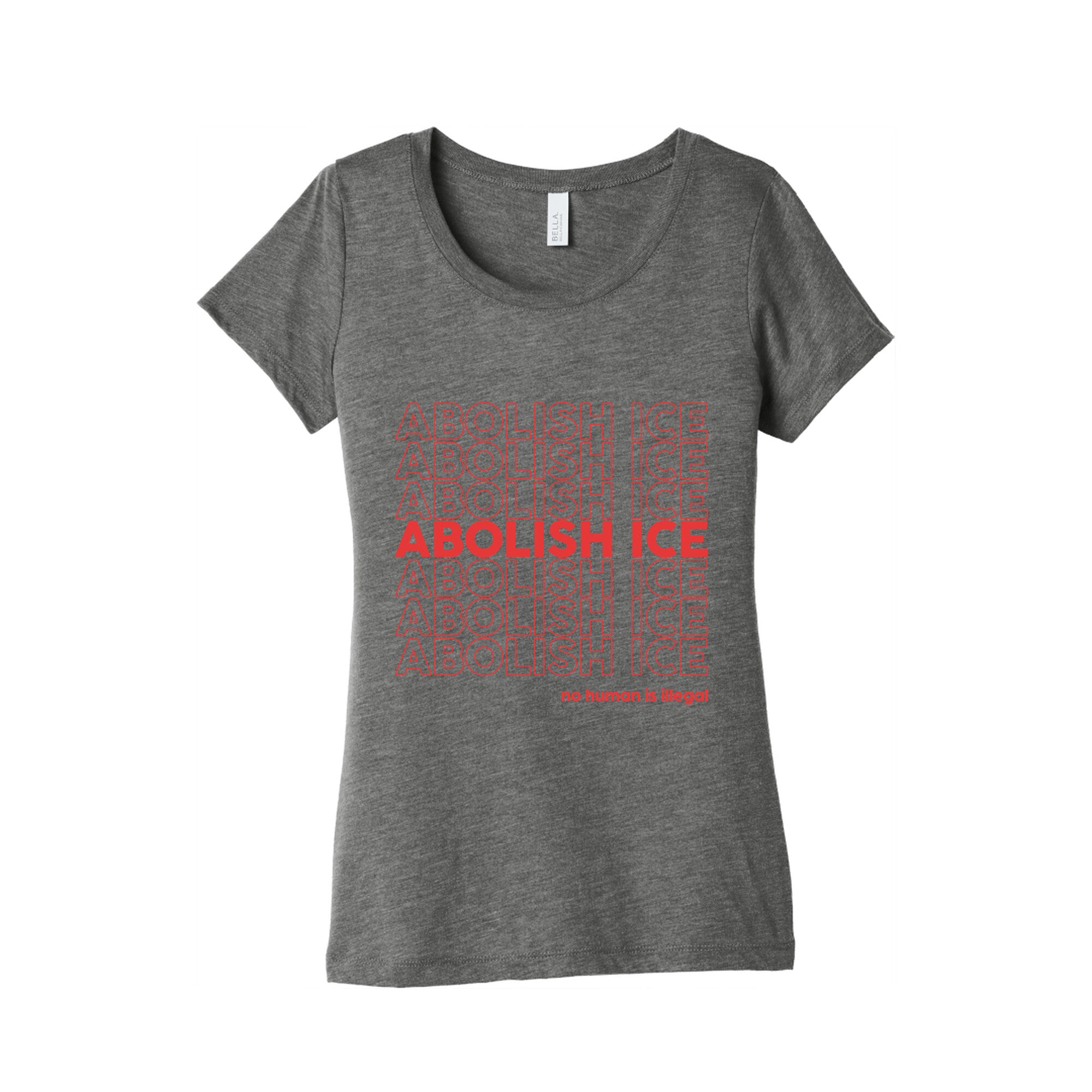 Abolish Ice Red Womens Triblend Tee