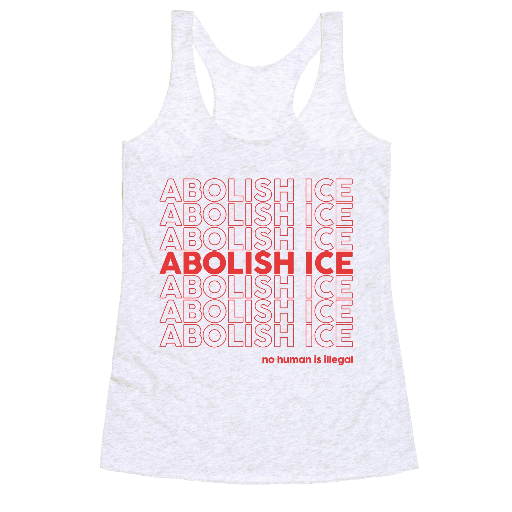 Abolish Ice Red Racerback Tank