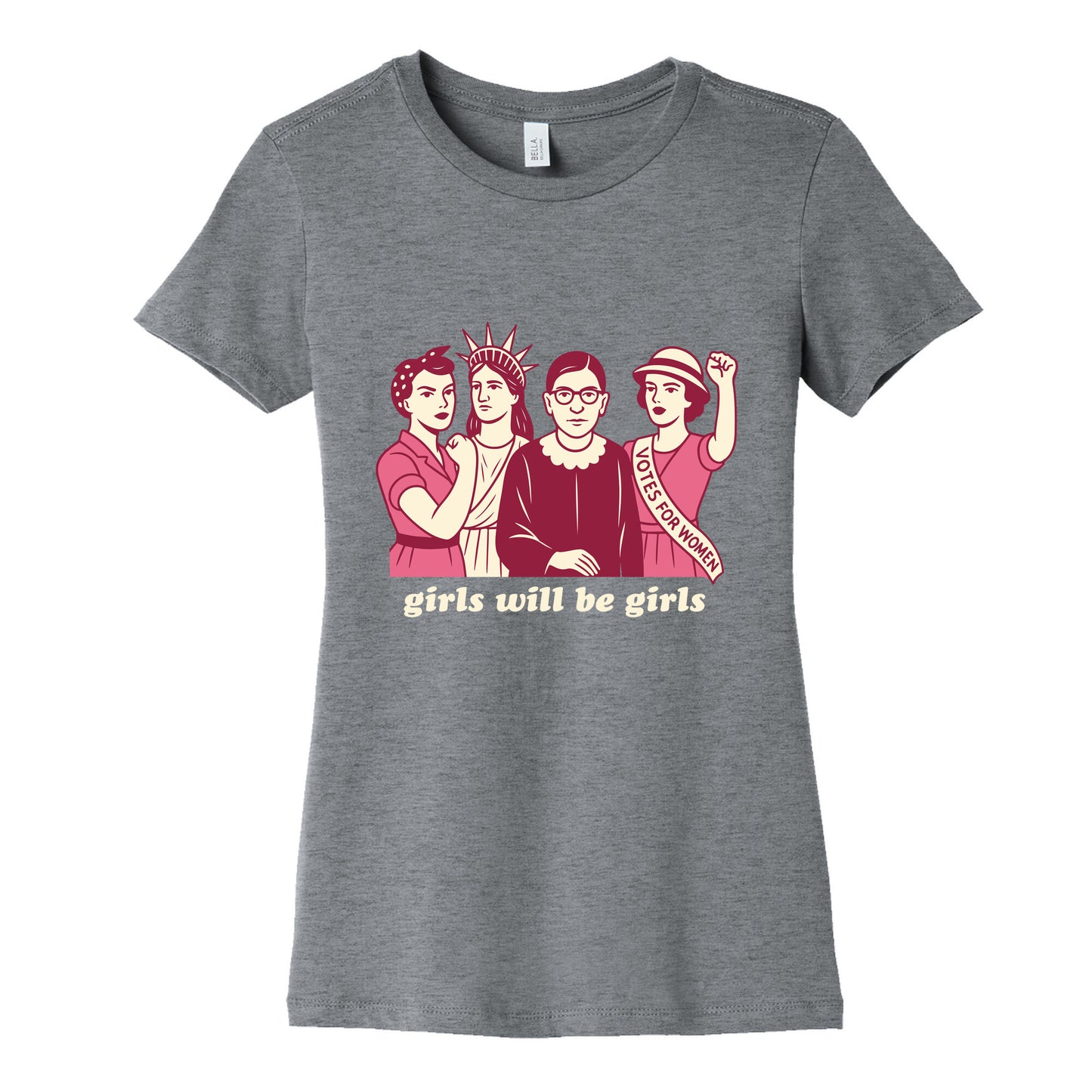 Girls Will Be Girls Fourth of July Womens Cotton Tee