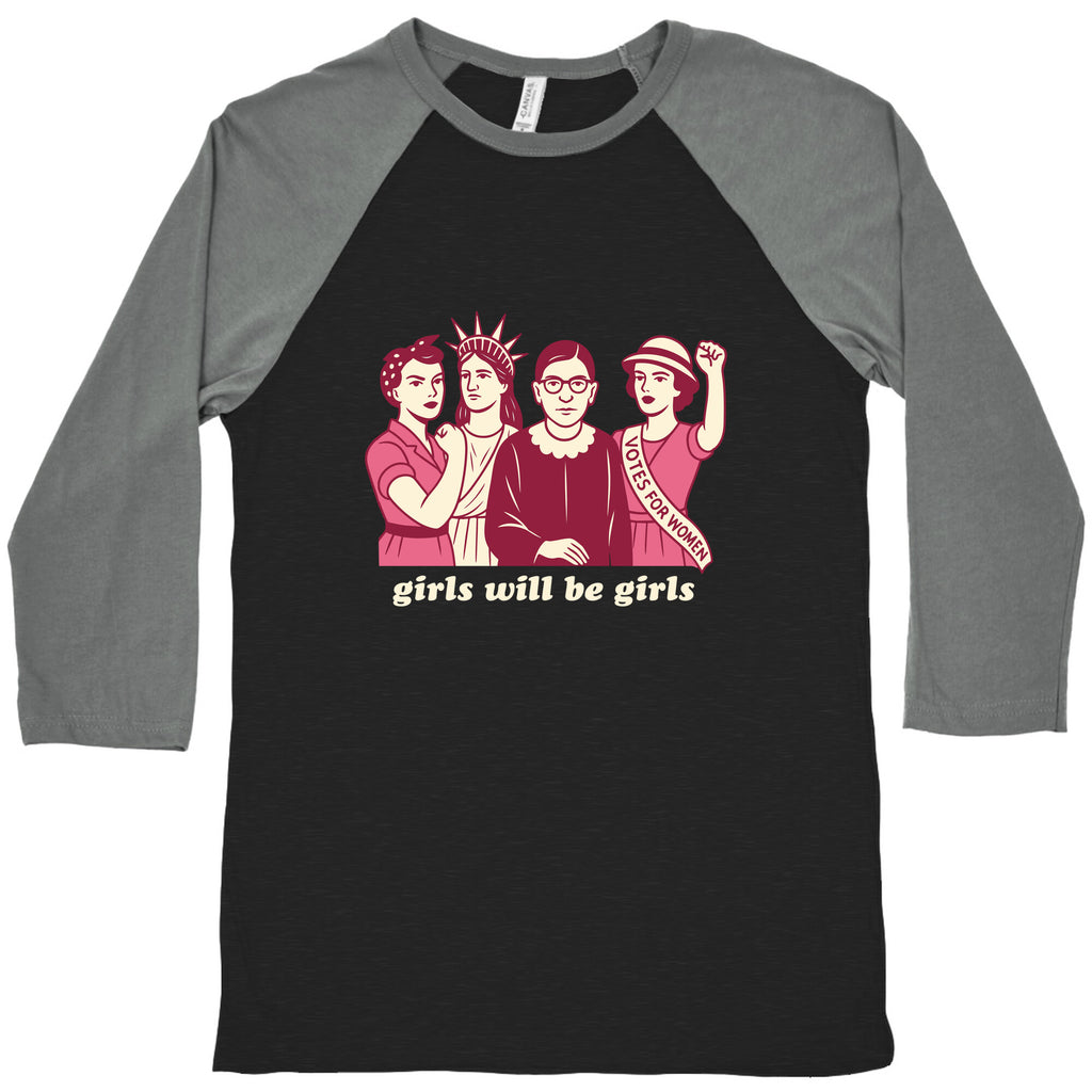 Girls Will Be Girls Fourth of July Baseball Tee