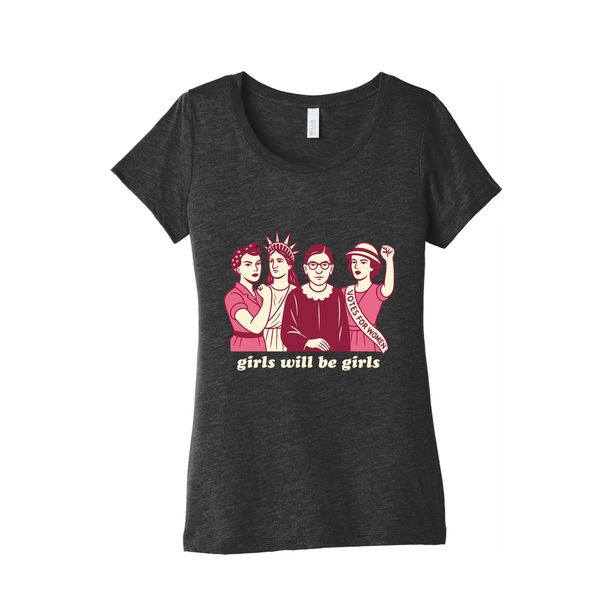 Girls Will Be Girls Fourth of July Womens Triblend Tee