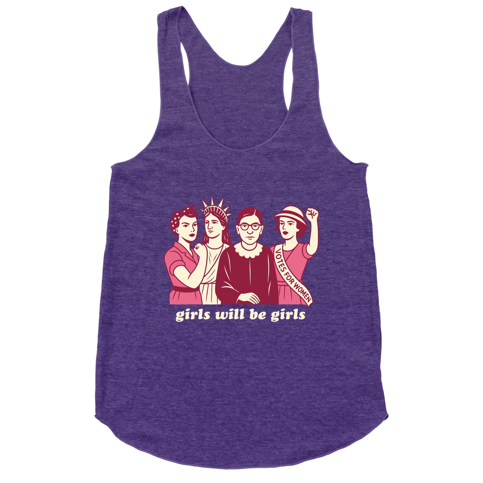 Girls Will Be Girls Fourth of July Racerback Tank