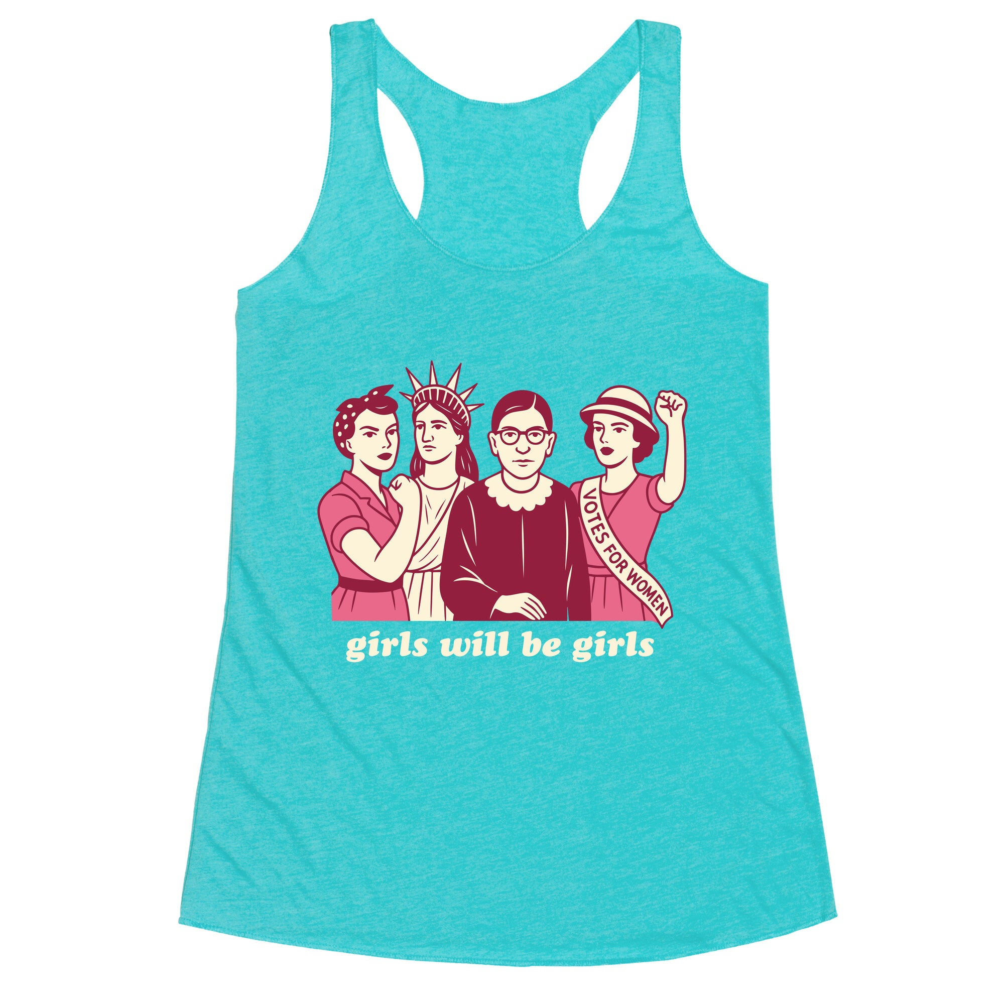Girls Will Be Girls Fourth of July Racerback Tank