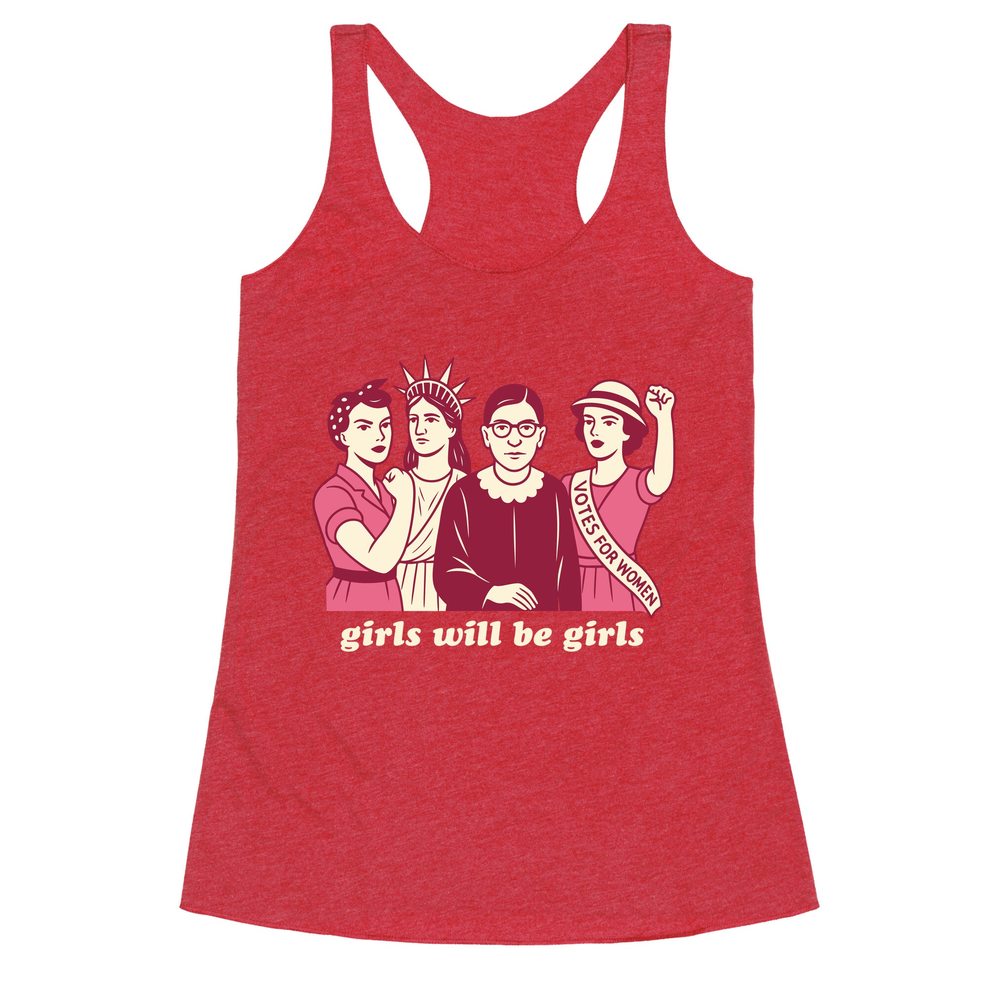 Girls Will Be Girls Fourth of July Racerback Tank