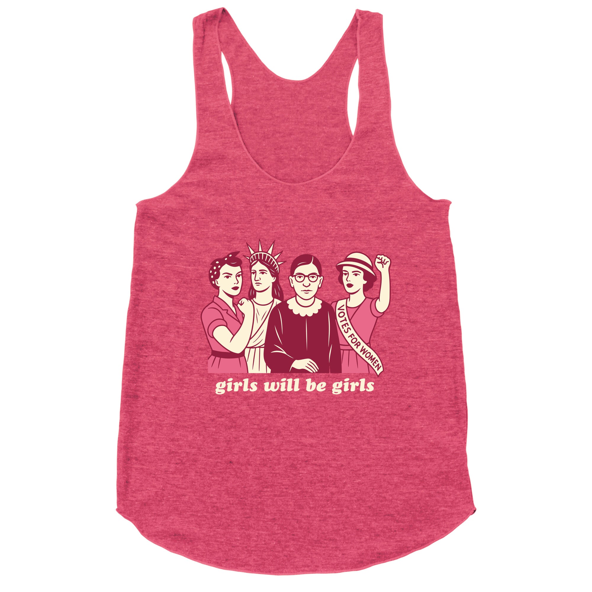 Girls Will Be Girls Fourth of July Racerback Tank