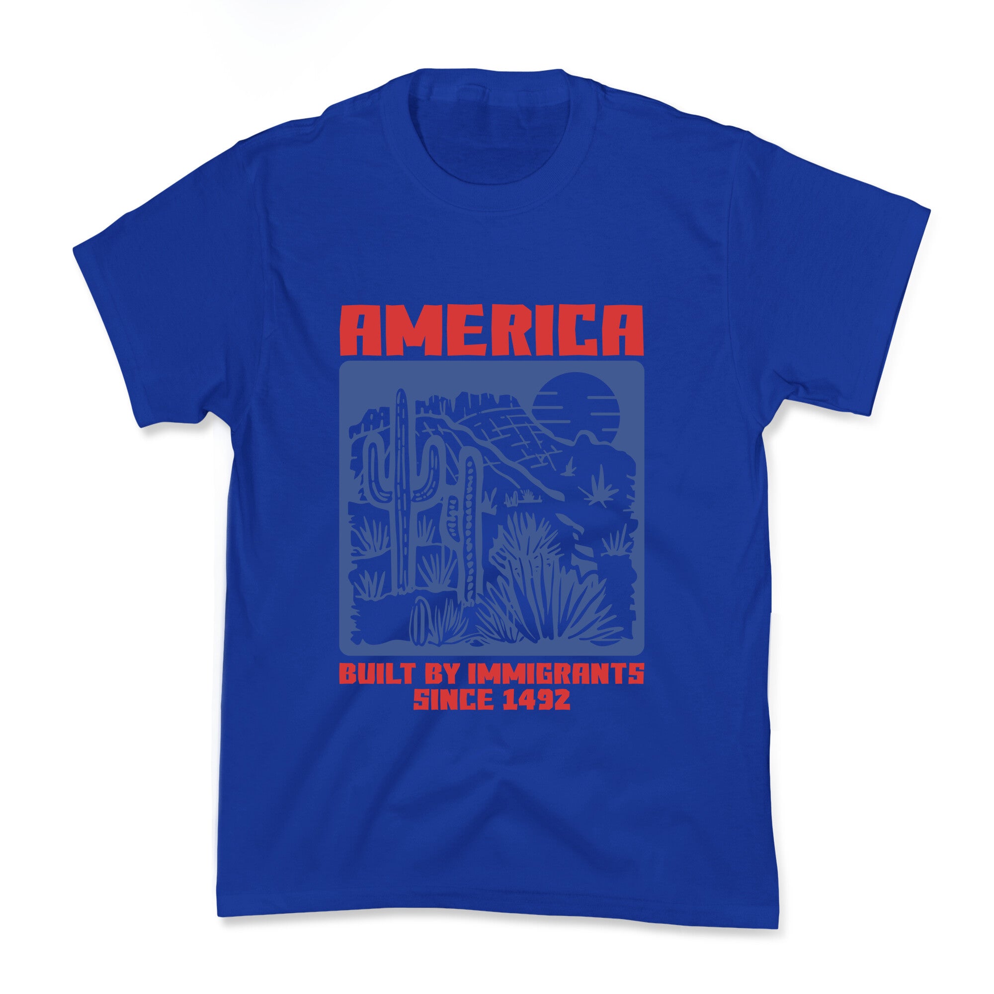 America Built By Immigrants July 4th Kids Tee
