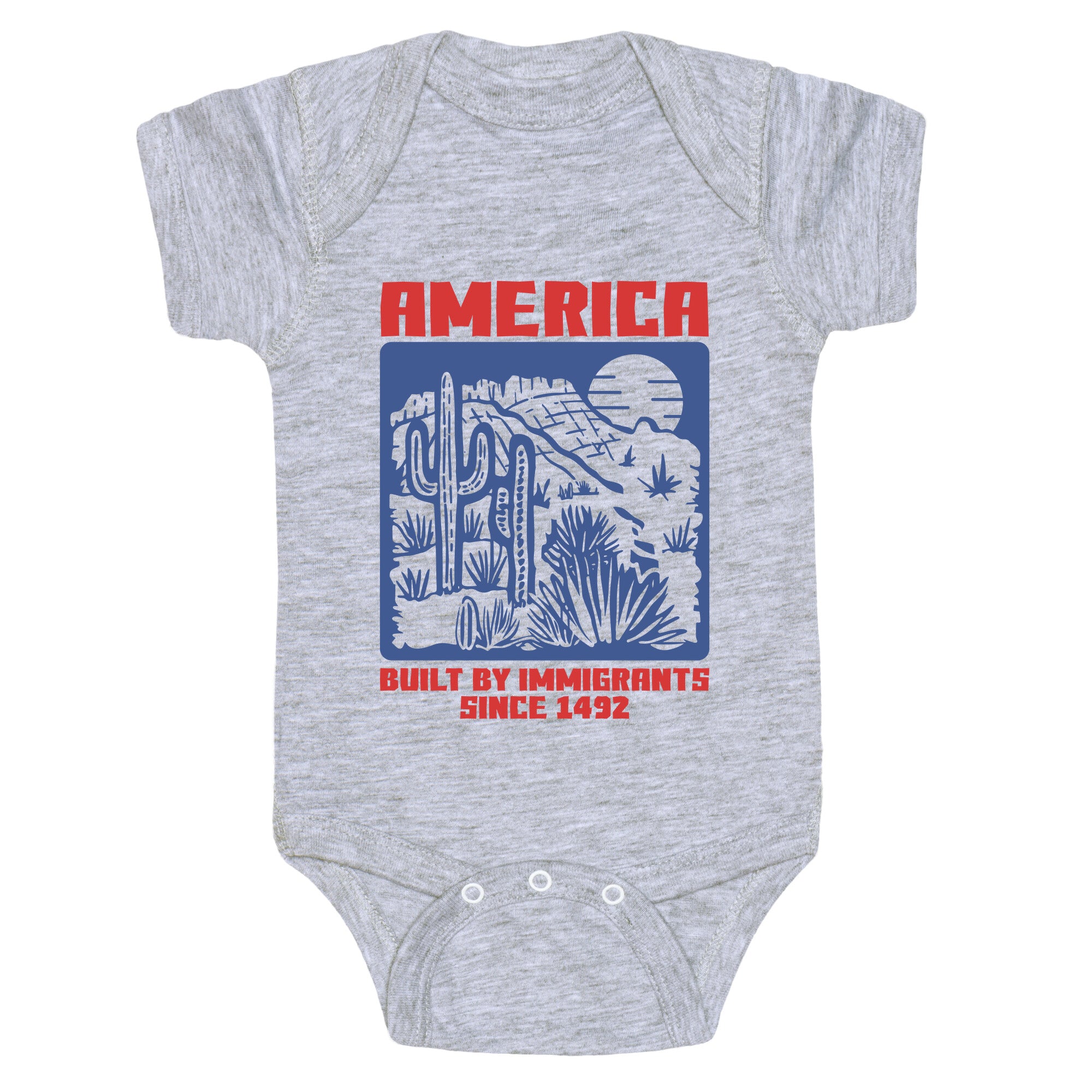 America Built By Immigrants July 4th Baby One-Piece