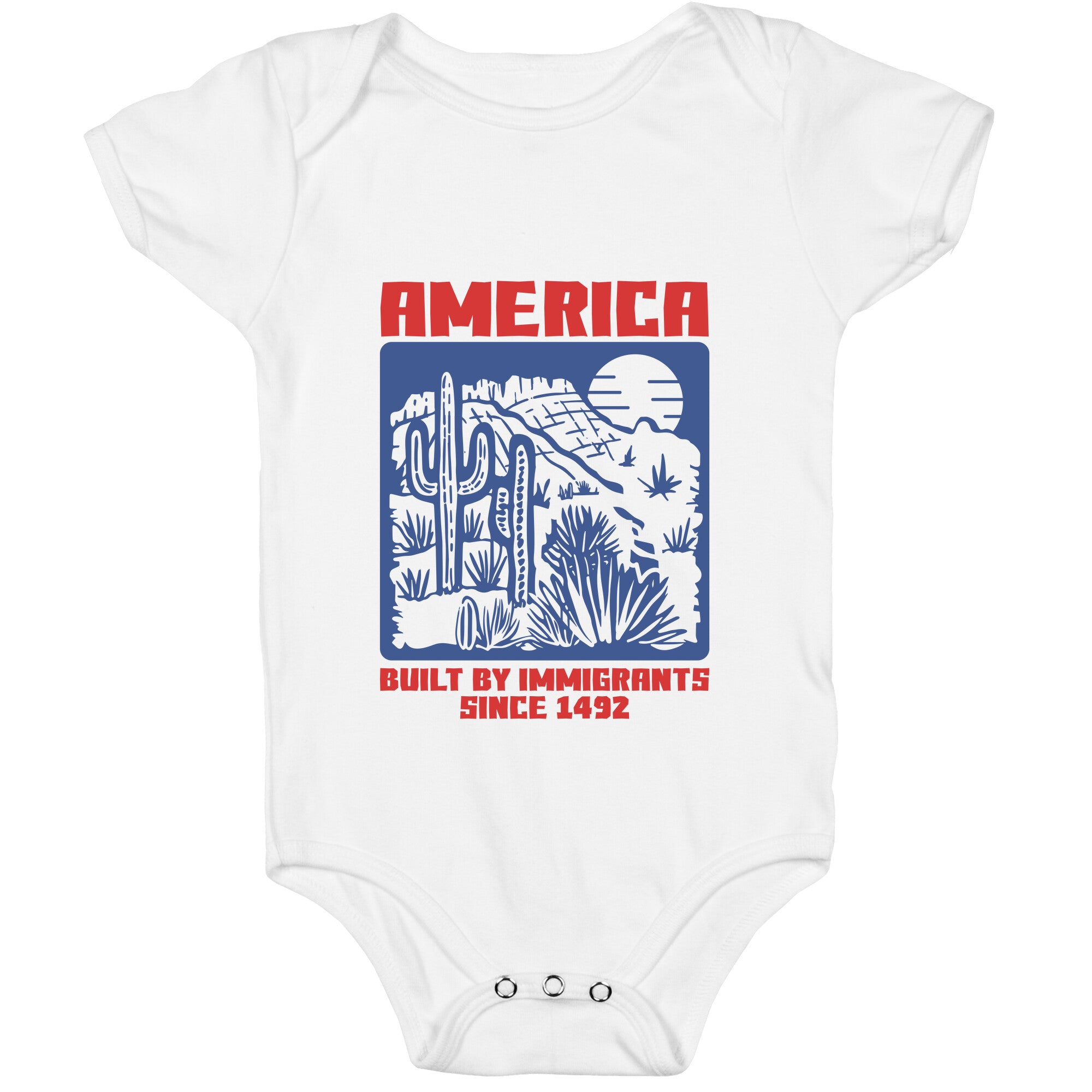 America Built By Immigrants July 4th Baby One-Piece